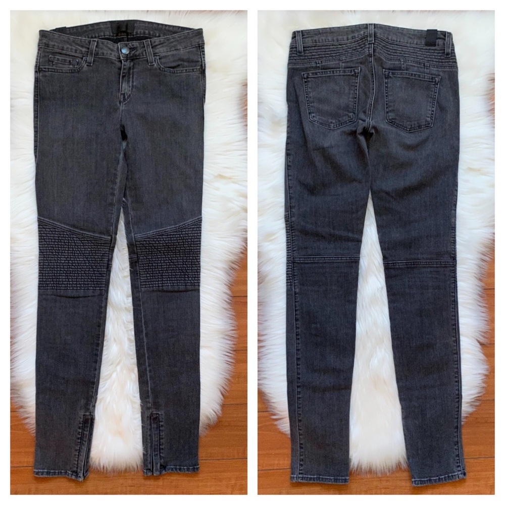 Vince Ankle Zipper Moto Jeans Pants Size 26 Gray